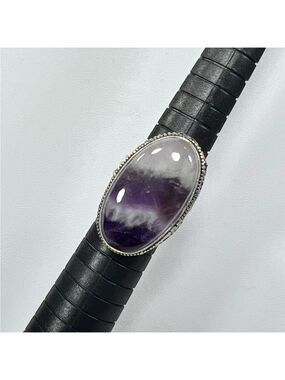 Chevron Amethyst 925 Gemstone Ring size 7.25